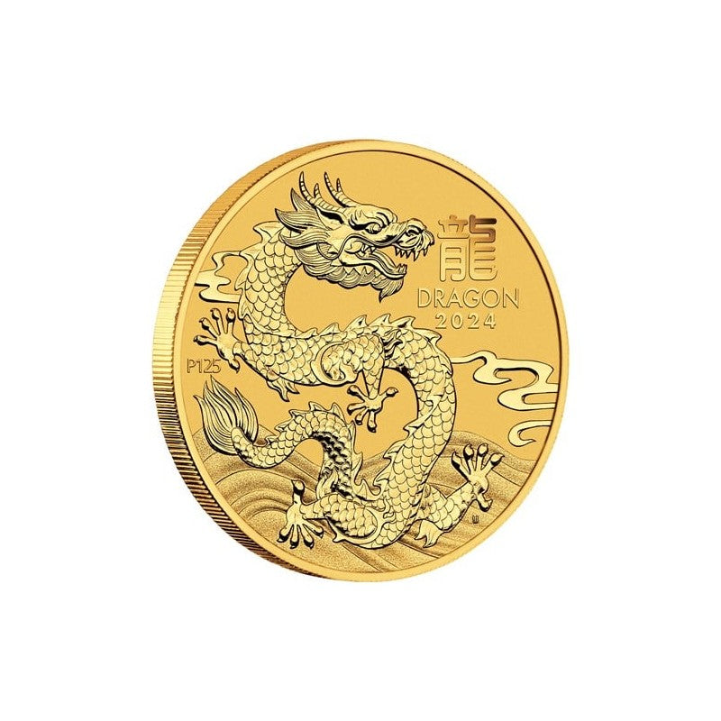 1/10 oz Goldmünze Australien Lunar III Drache 2024**