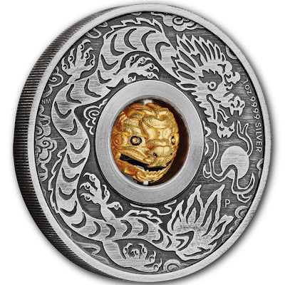 Lunar Drache 1 oz Silbermünze mit beweglicher Kugel 2024*