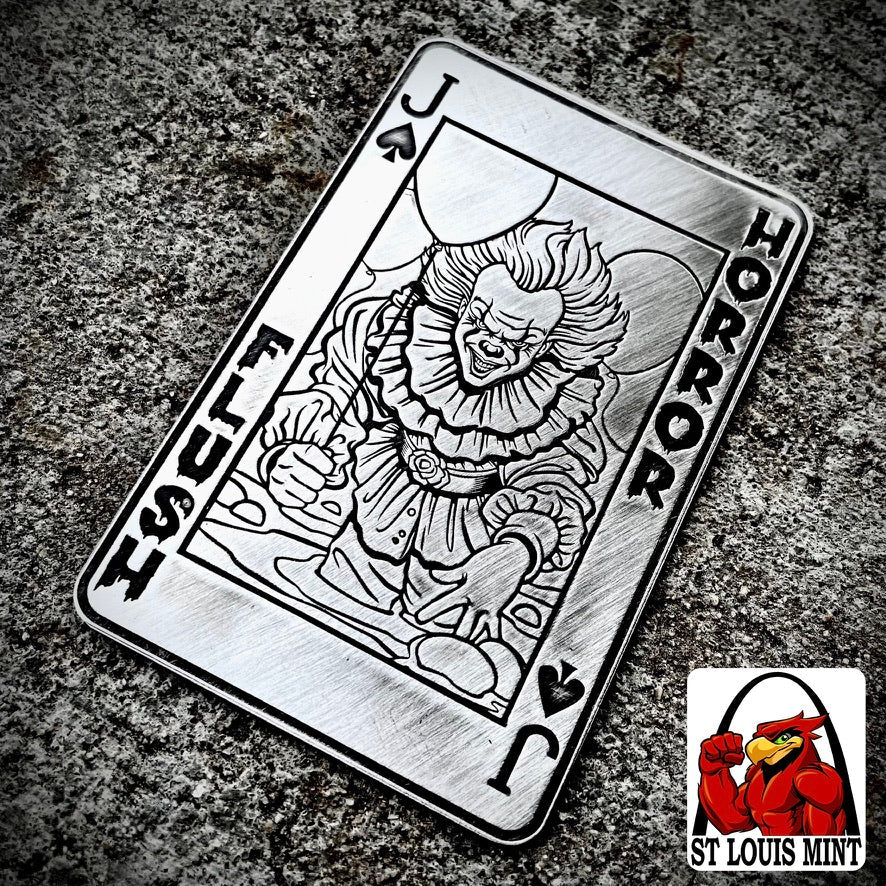 1oz Silberbarren - Karte Horror Flush #2 Pennywise