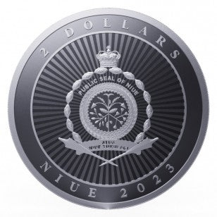 2023 1oz $2 NZD Niue Hibernia Silbermünze BU*