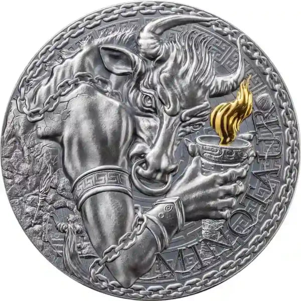 2023 Cameroon 1oz Minotaur 24K Gilded High Relief