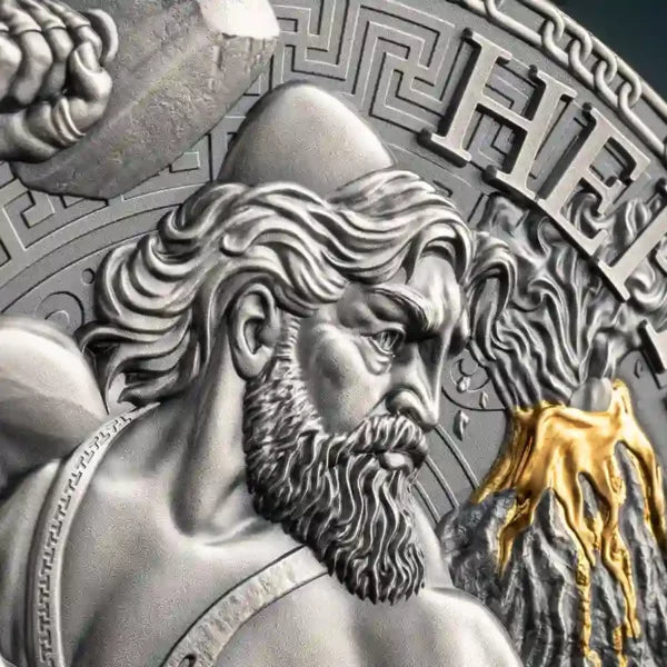 2023 Cameroon 3oz Hephaestus 24K Gilded High Relief