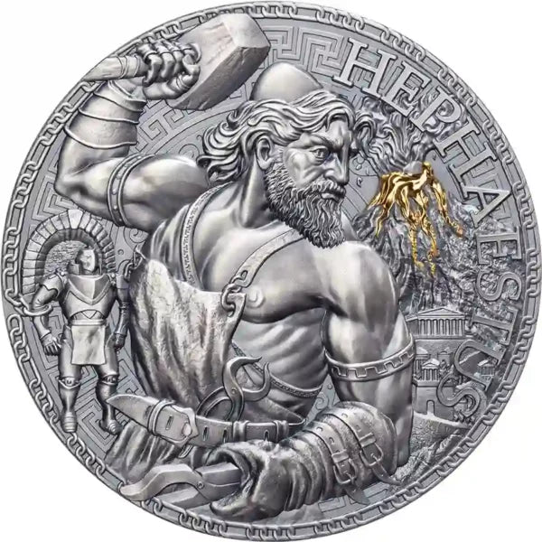 2023 Cameroon 3oz Hephaestus 24K Gilded High Relief