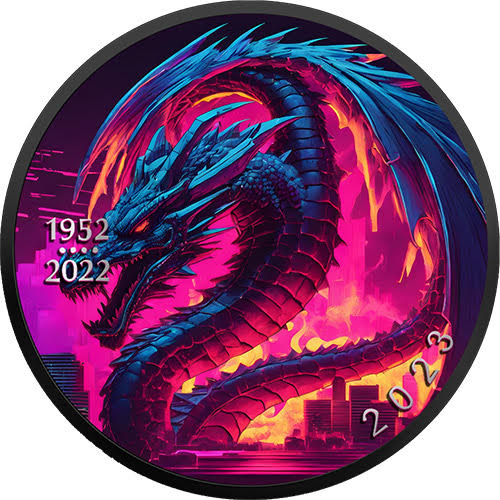 2023 Canada Maple Leaf Cyberpunk Dragon Edition 1 oz Silver