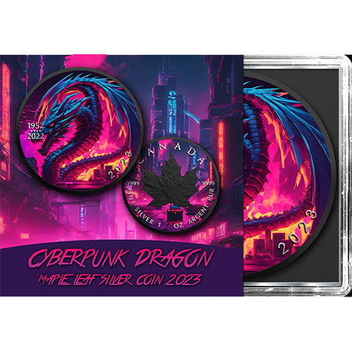 2023 Canada Maple Leaf Cyberpunk Dragon Edition 1 oz Silver