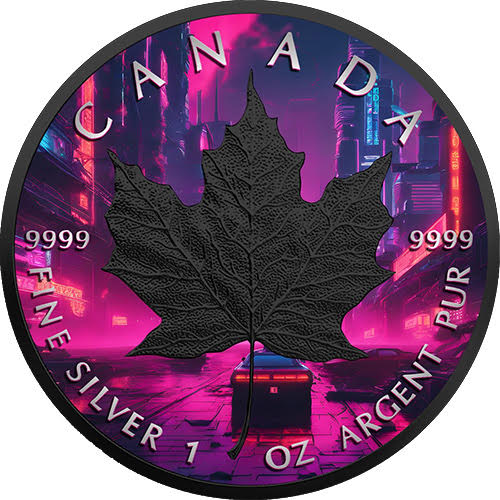 2023 Canada Maple Leaf Cyberpunk Dragon Edition 1 oz Silver