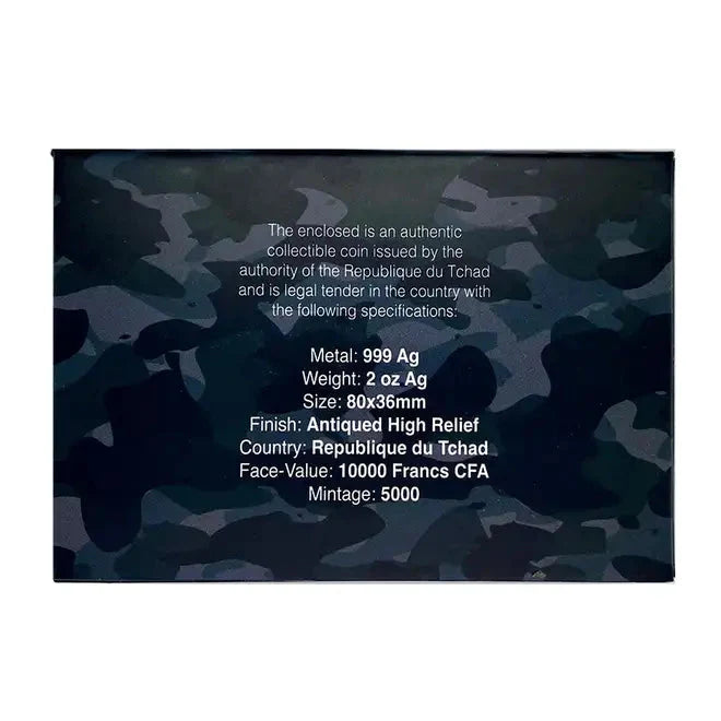 2023 Chad 2 oz Silbermünze Revolver Gun Shaped HR*