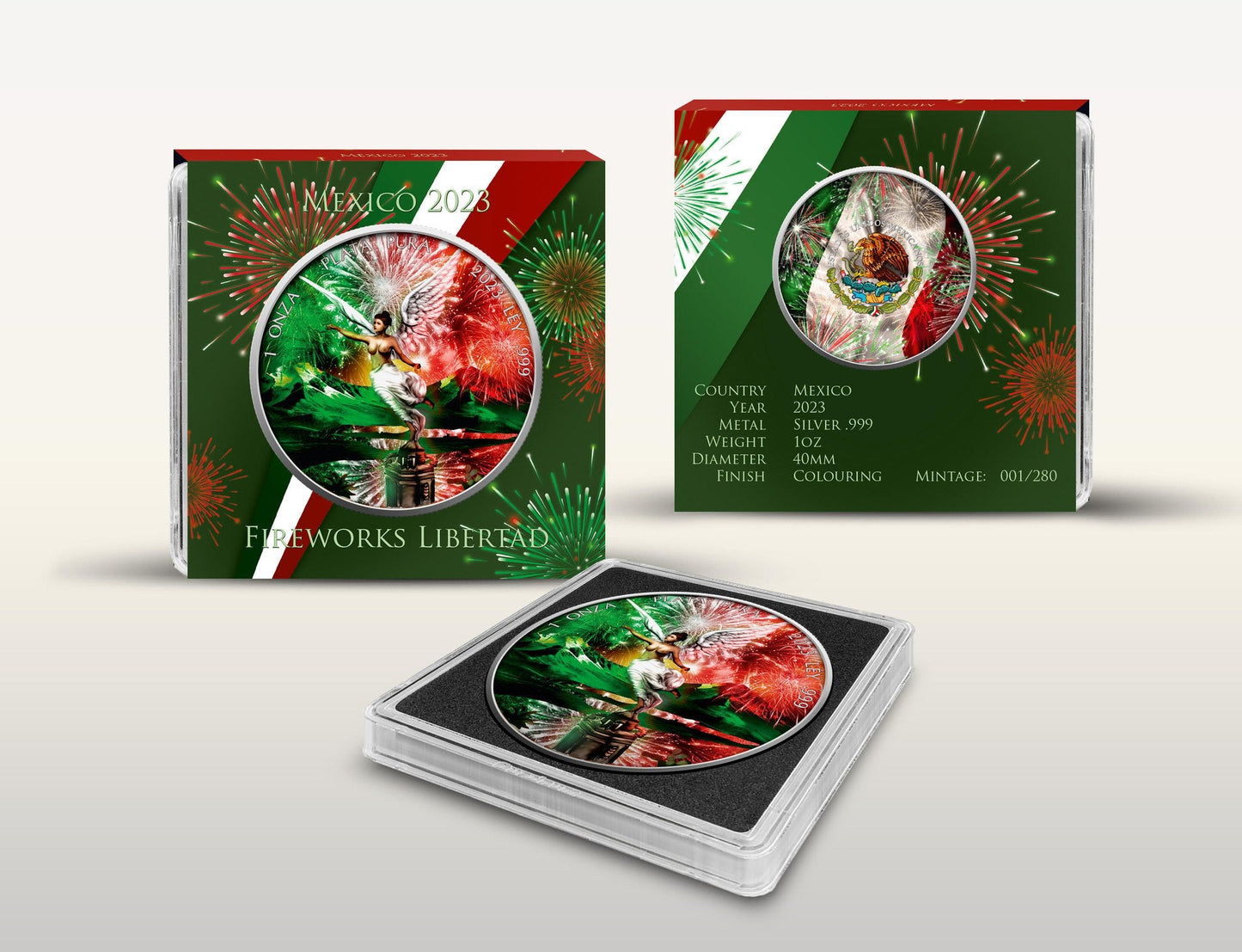2023 Mexico Libertad Fireworks Edition 1 oz Silbermünze*