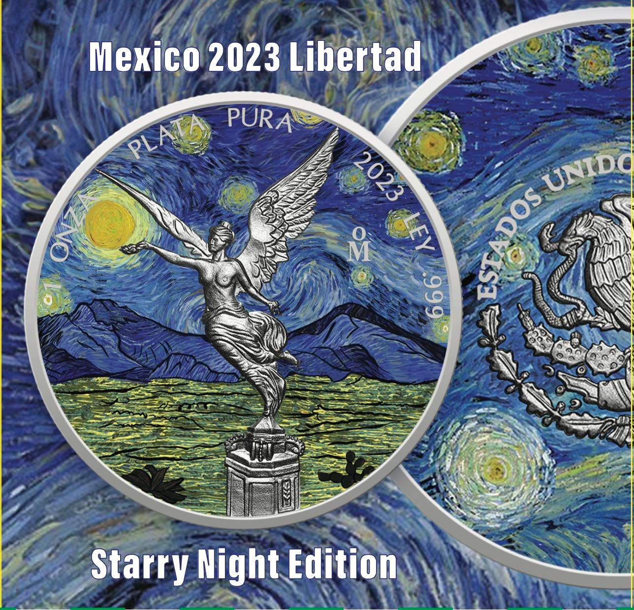 2023 Mexico Libertad Starry Night Edition 1 oz Silbermünze*