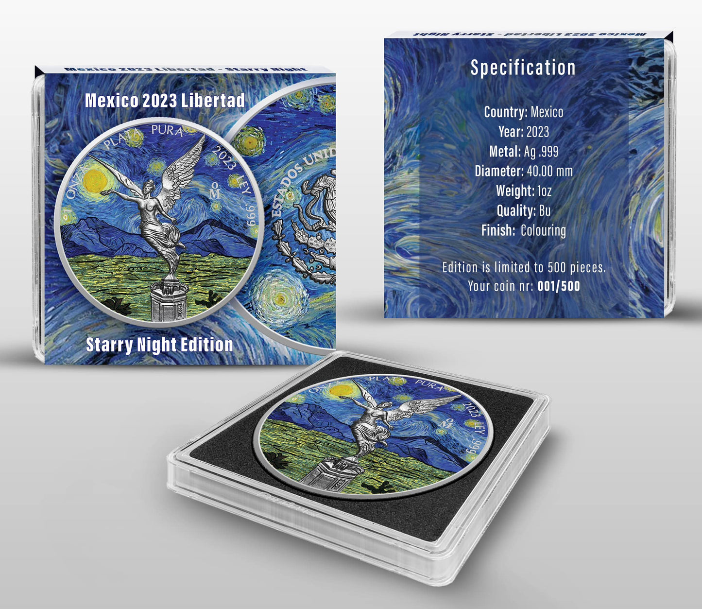 2023 Mexico Libertad Starry Night Edition 1 oz Silbermünze*
