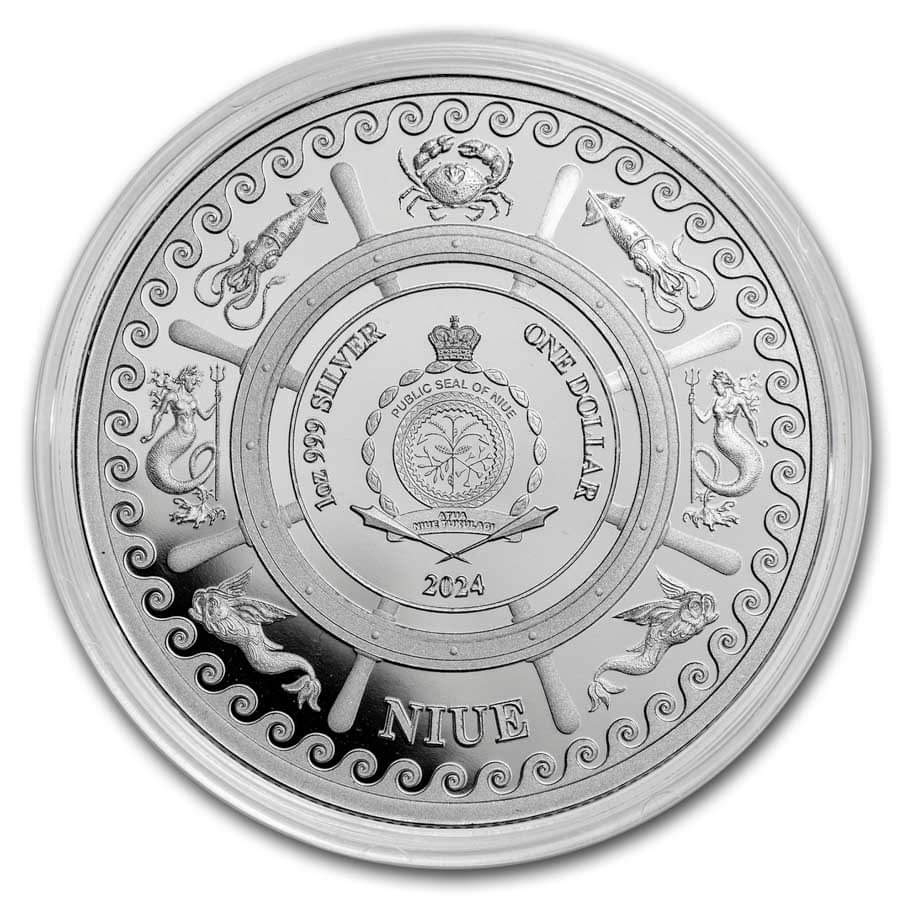 2024 1oz Niue $1 Mythical Creatures Sea Serpent