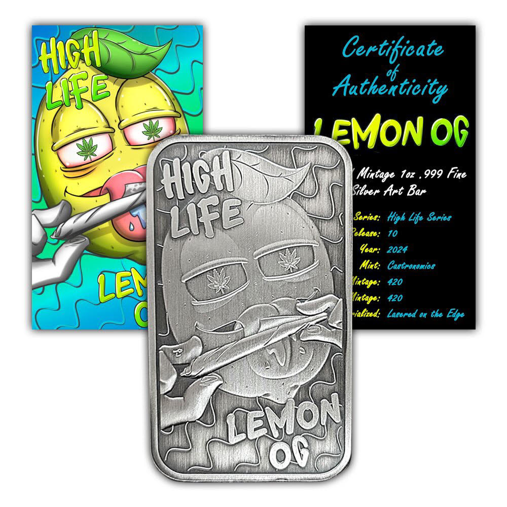 2024 Castronomics Lemon OG 1 oz Silberbarren Art Bar Antik