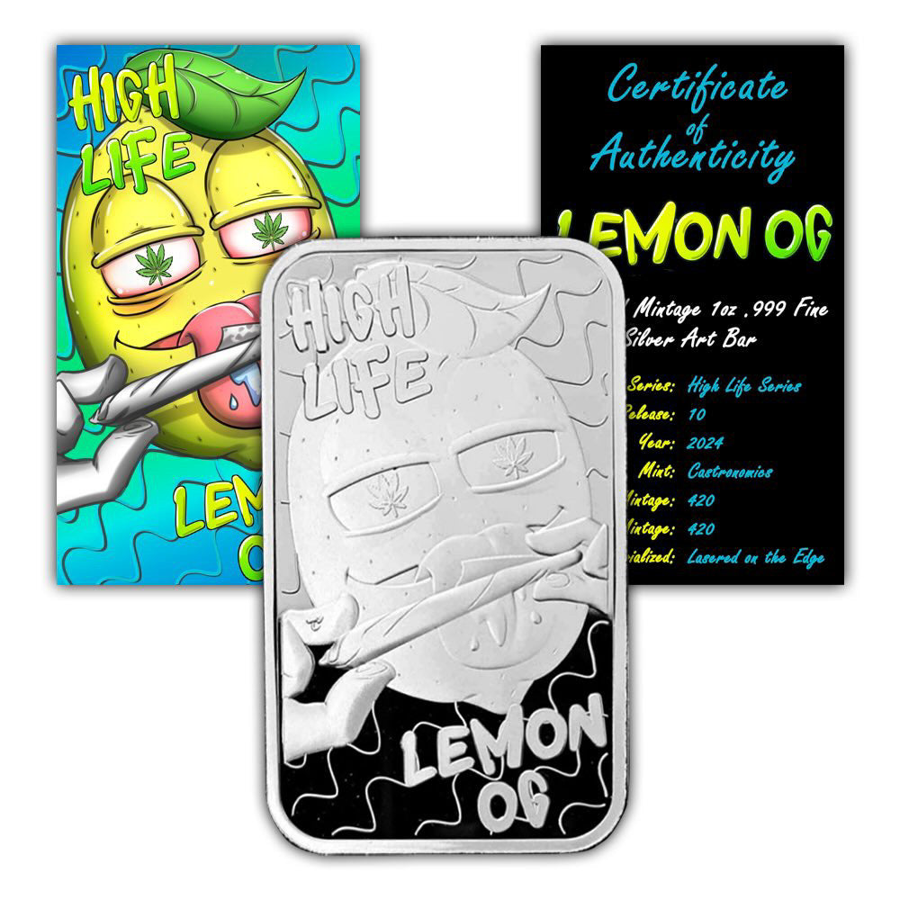2024 Castronomics Lemon OG 1 oz Silberbarren Art Bar Proof