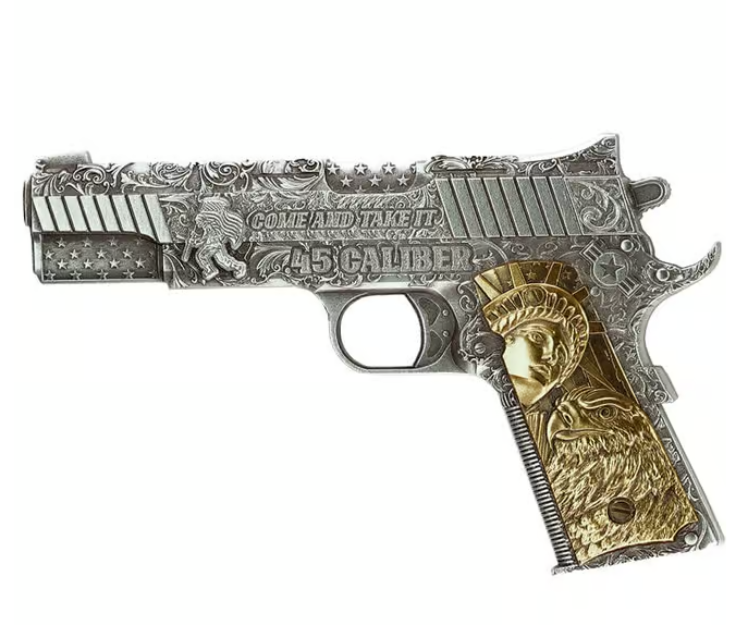 2024 Chad 2 oz Silbermünze 45. Caliber Gilded Shaped HR*