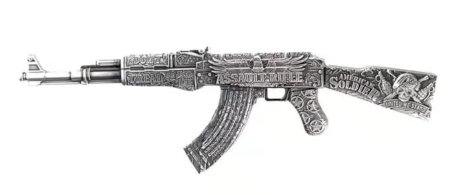 2024 Chad 2 oz Silbermünze AK47 Antik Shaped HR*