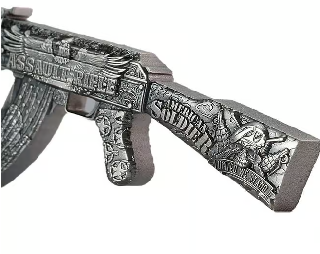 2024 Chad 2 oz Silbermünze AK47 Antik Shaped HR*