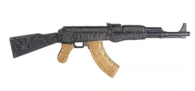 2024 Chad 2 oz Silbermünze AK47 Black & Gilded Shaped HR*