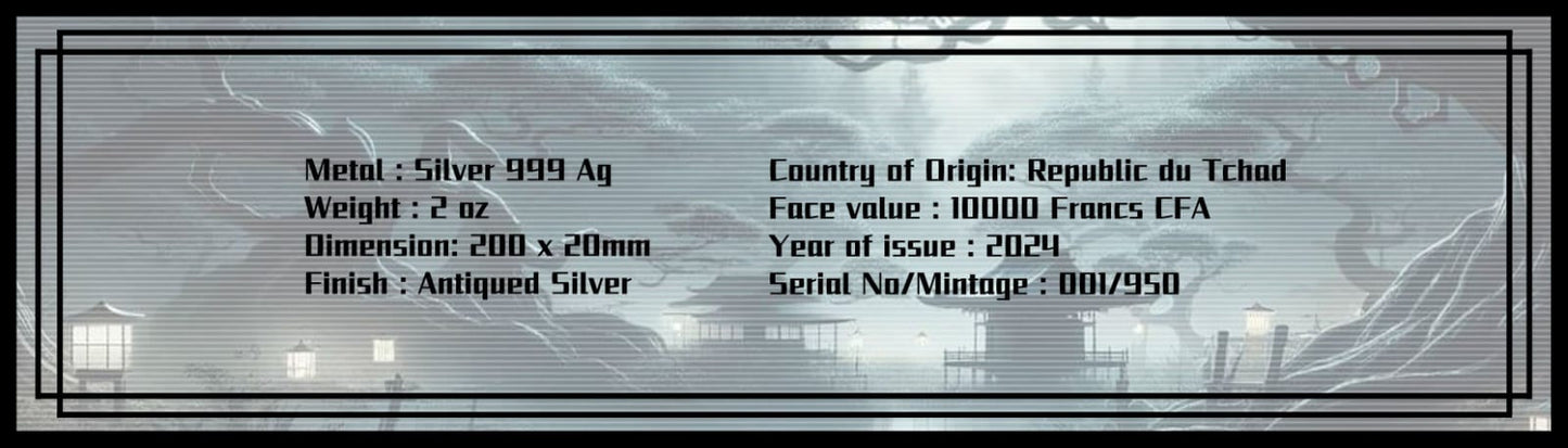 2024 Chad Katana Sword Shaped 2 oz Silbermünze*