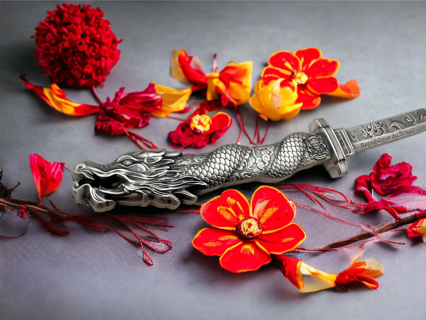 2024 Chad Katana Sword Shaped 2 oz Silbermünze*