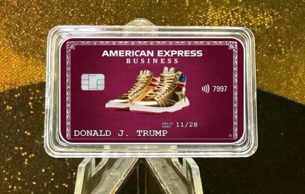2024 Trump Dunks MAGA Gold Sneakers AmEx Business Edition 1