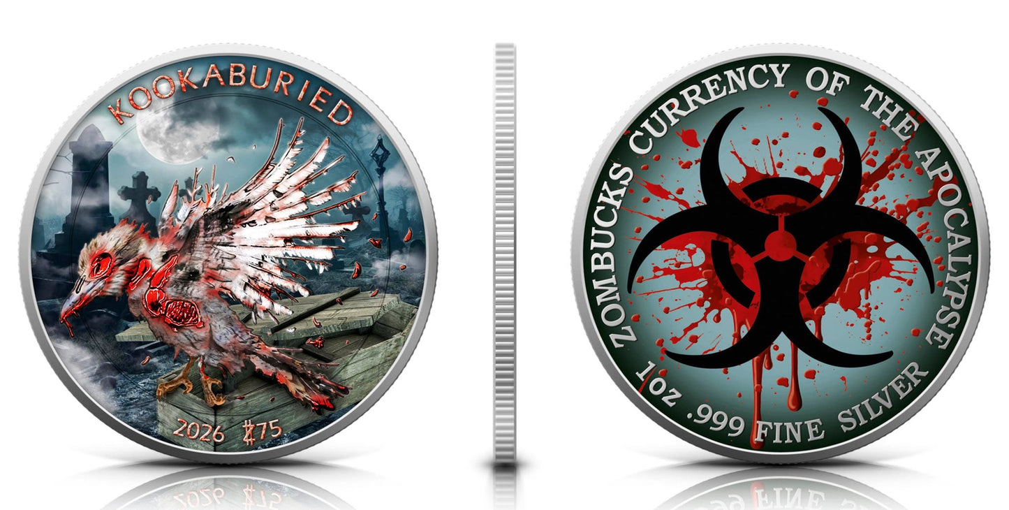 2026 Zombucks Kookaburied Undead Edition 1 oz Silver Round