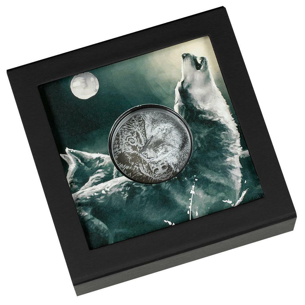 2oz Silber 1000 Togrog Mystic Wolf Ultra HR Mongolei 2021*