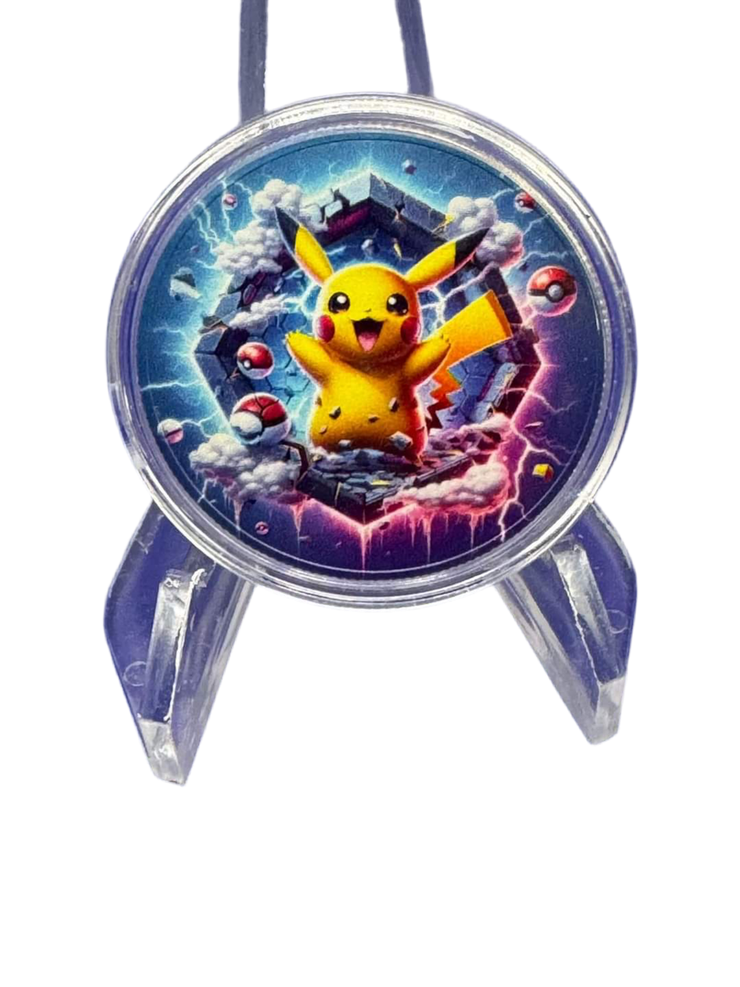 Pikachu Peek-A-Boo, 1oz Silber Art Round Color