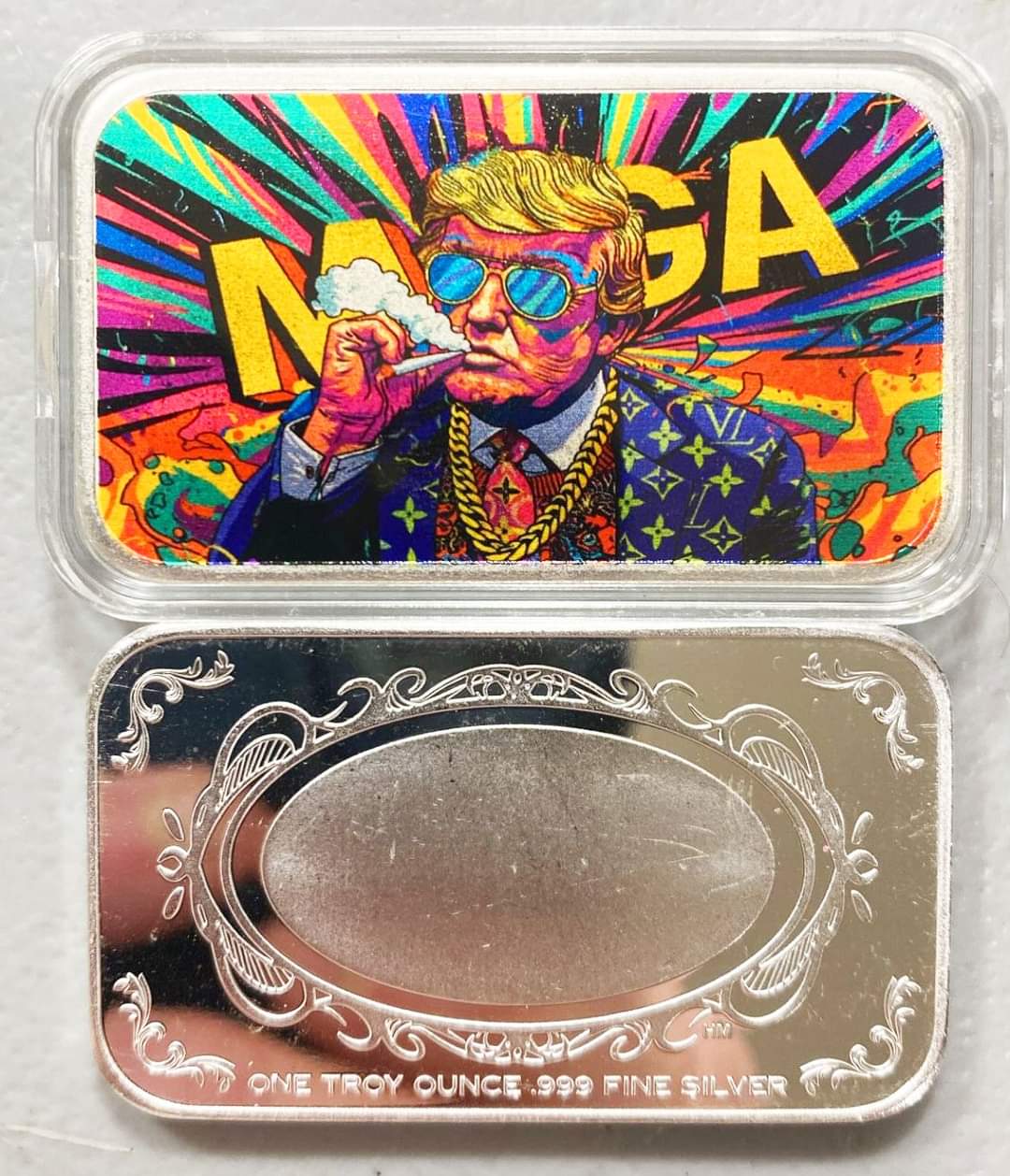 Designer Don MAGA, 1oz Silberbarren Color