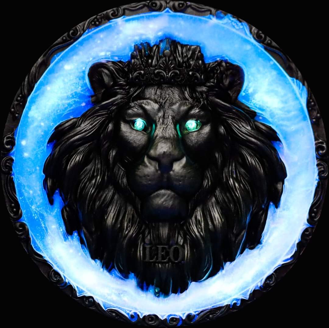 Niue Leo 2024, 5oz Silbermünze*, Antik Color Glow in the Dark UV UHR, Nur 99 Stk.