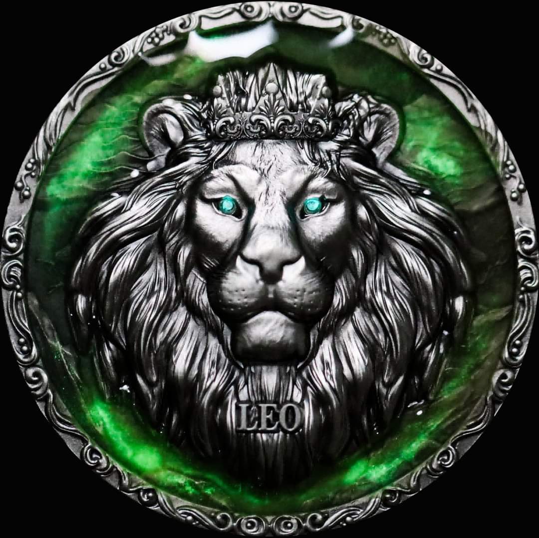 Niue Leo 2024, 5oz Silbermünze*, Antik Color Glow in the Dark UV UHR, Nur 99 Stk.