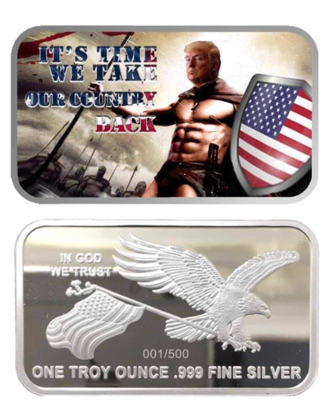 Trump American Spartan, It's time to take our country back, 1oz Silberbarren