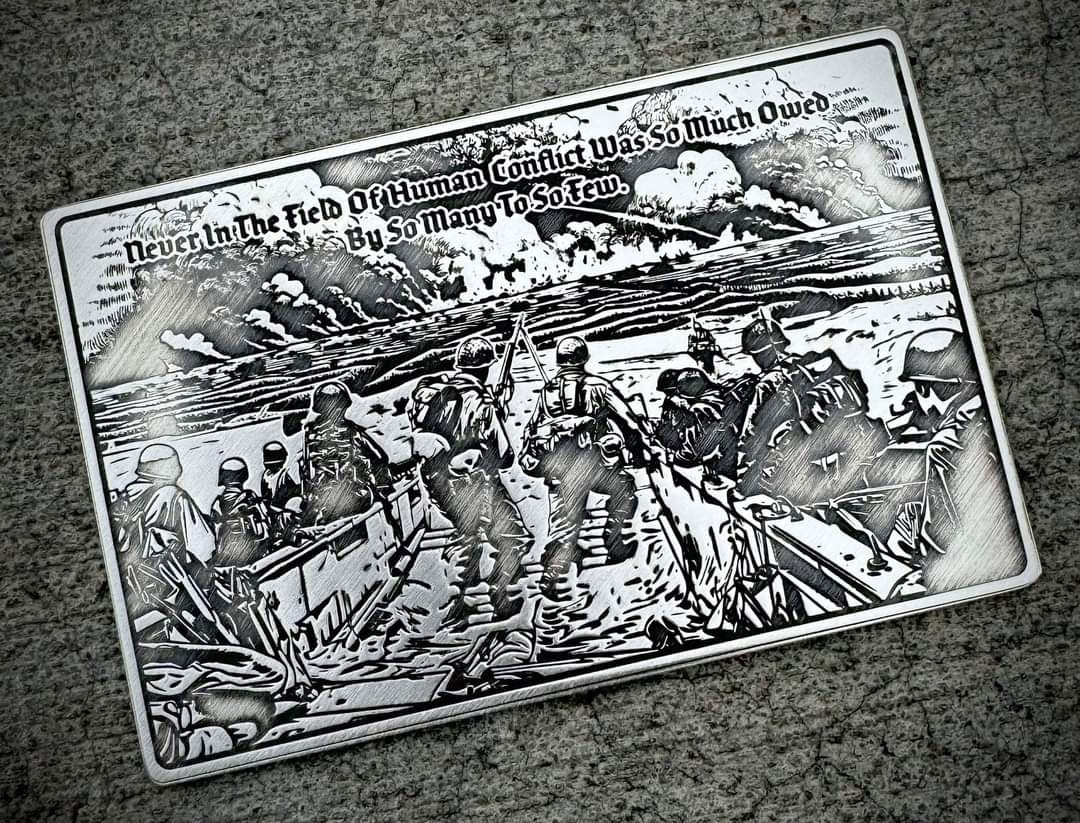 D-Day 80th Anniversary, 1oz Silber Cardbar