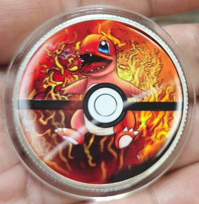 Charmander 1oz .999 Silver Art Round Color, Emalliert