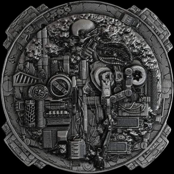 Cameroon Steampunk Skull 2025, HR, Antik, 2oz Silbermünze*