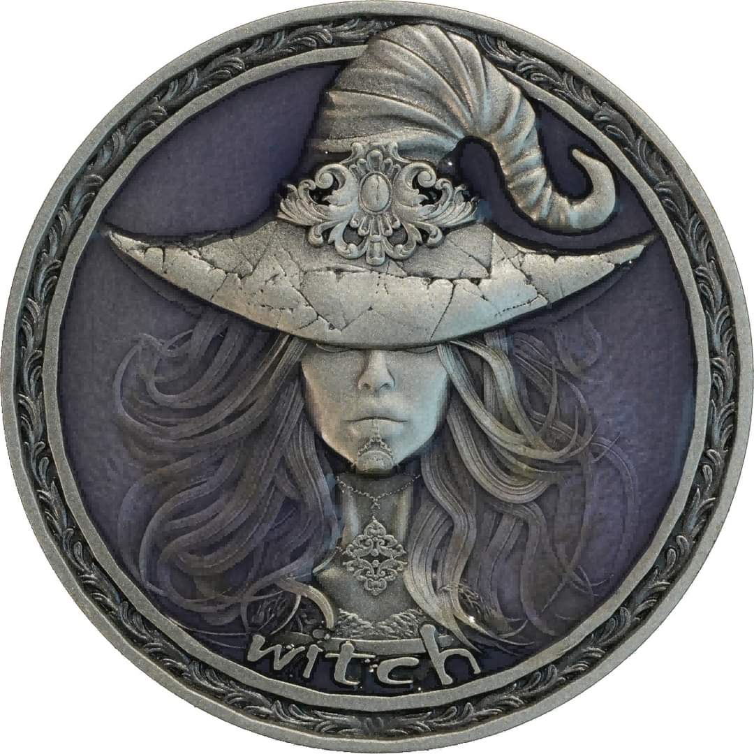 Cameroon The Witch 2025, HR, Antik, Glow 2oz Silbermünze*