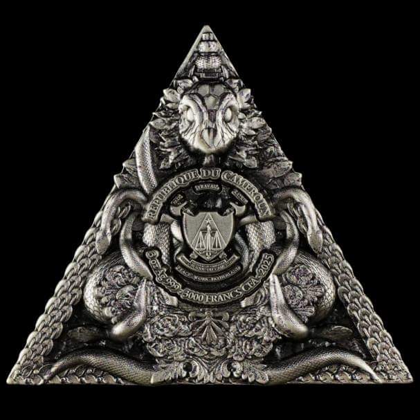 Cameroon Shiva 2025, HR, Shaped, Antik 3oz Silbermünze*