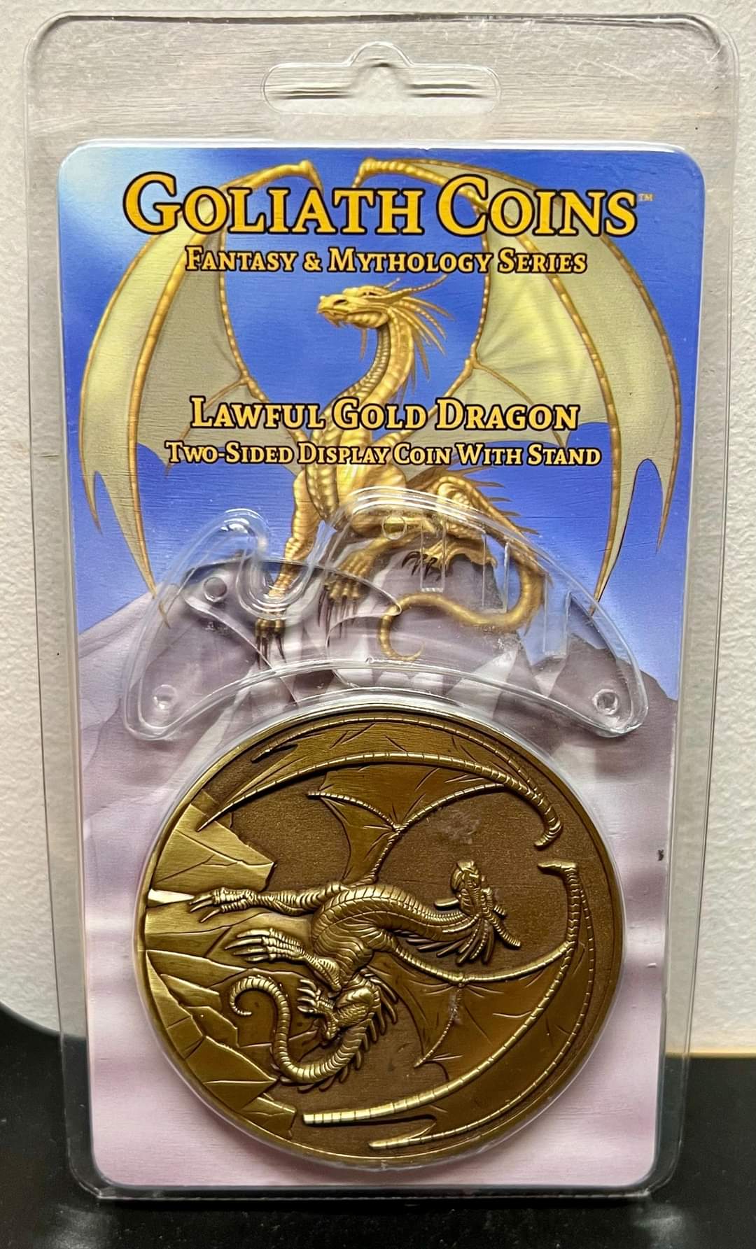 Lawful Gold Dragon, Base Metal Medaille, Gilded Antik Finish