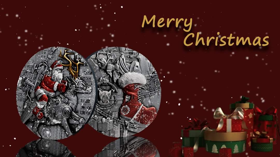 Cameroon Steampunk Santa 2025, HR, Antik, 2oz Silbermünze*