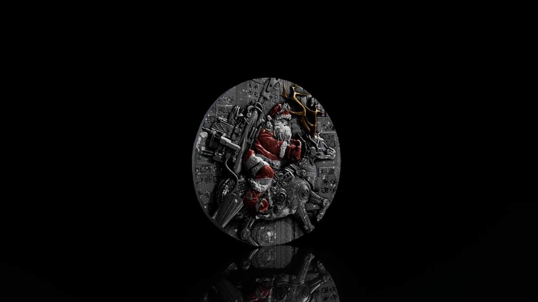 Cameroon Steampunk Santa 2025, HR, Antik, 2oz Silbermünze*