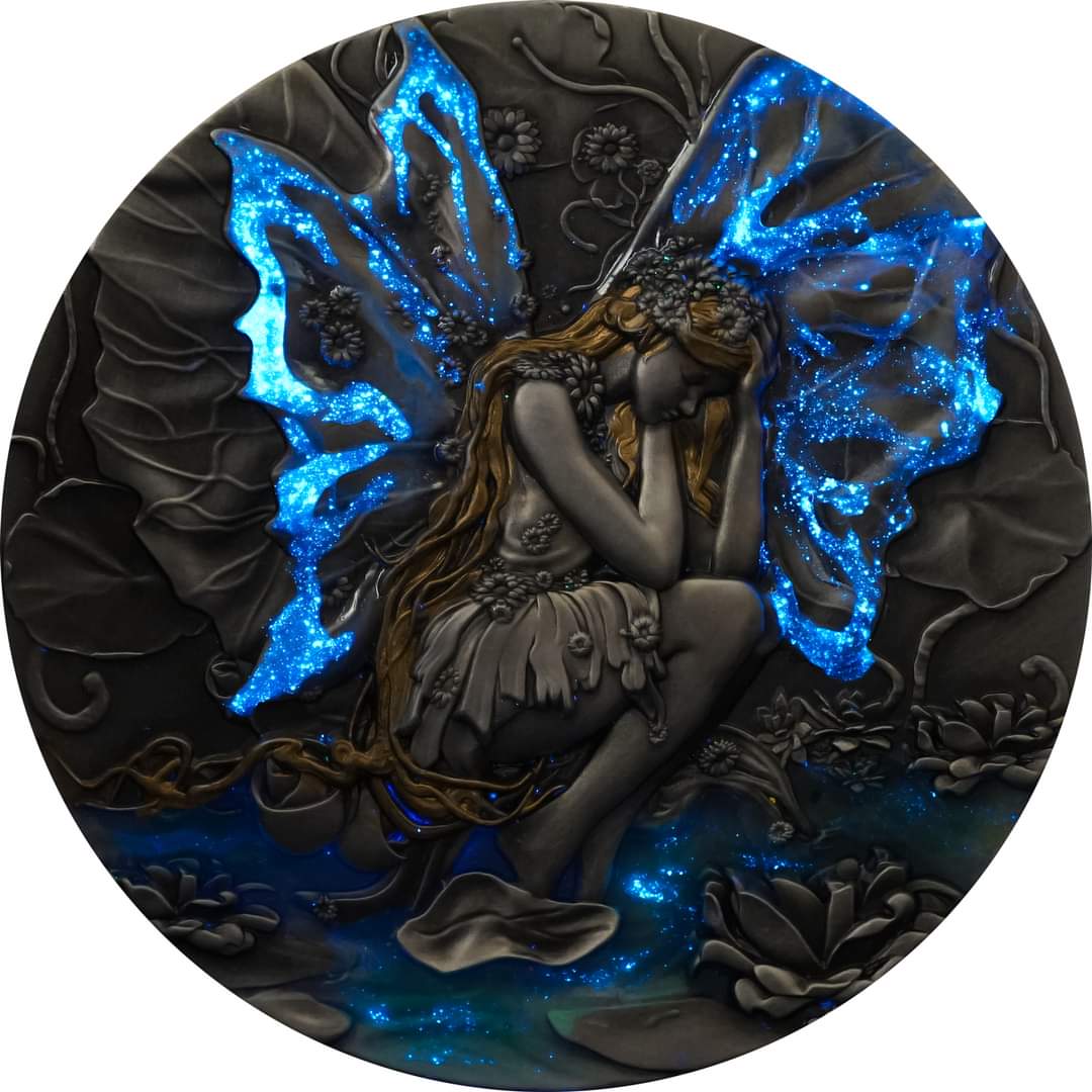 Cameroon Fairy in Magicland 2025, HR, Antik, Glow 2oz Silbermünze***