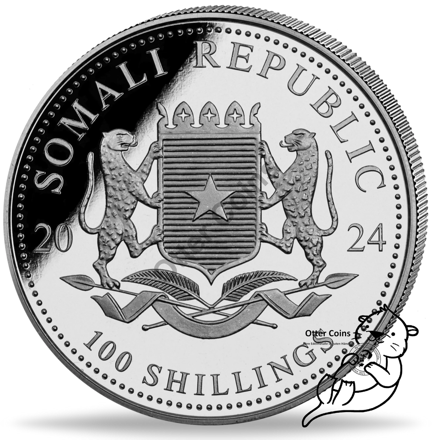 Somalia Elefant 1 Oz Silbermünze 2024