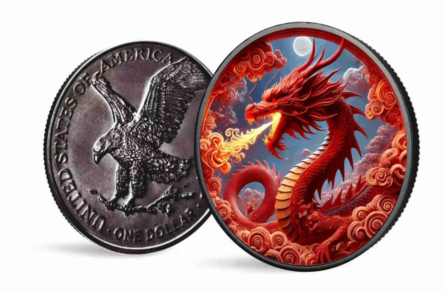 American Eagle Dragon Of Fire Color 1oz Silber 2024*