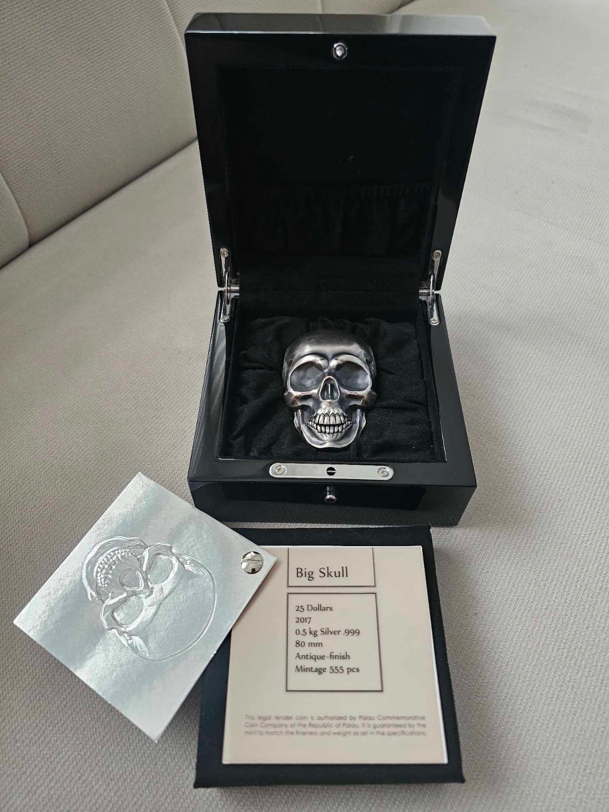 Human Silver Skull, 500g .999 Silbermünze* Palau 2017