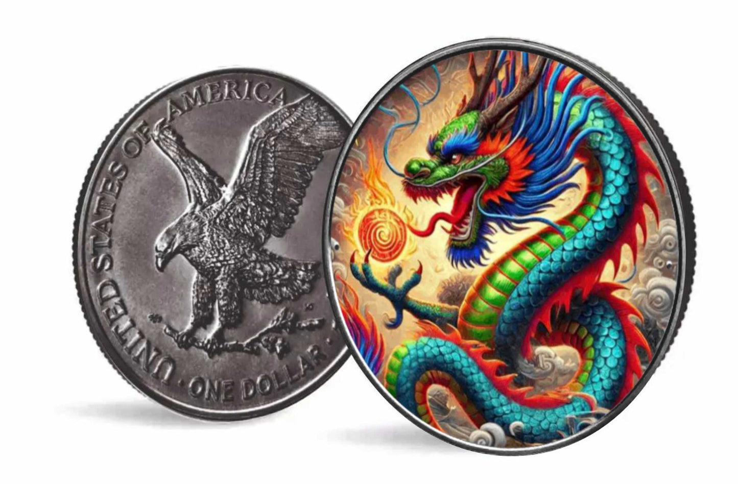 American Eagle Dragon Of Light Color 1oz Silber 2024*