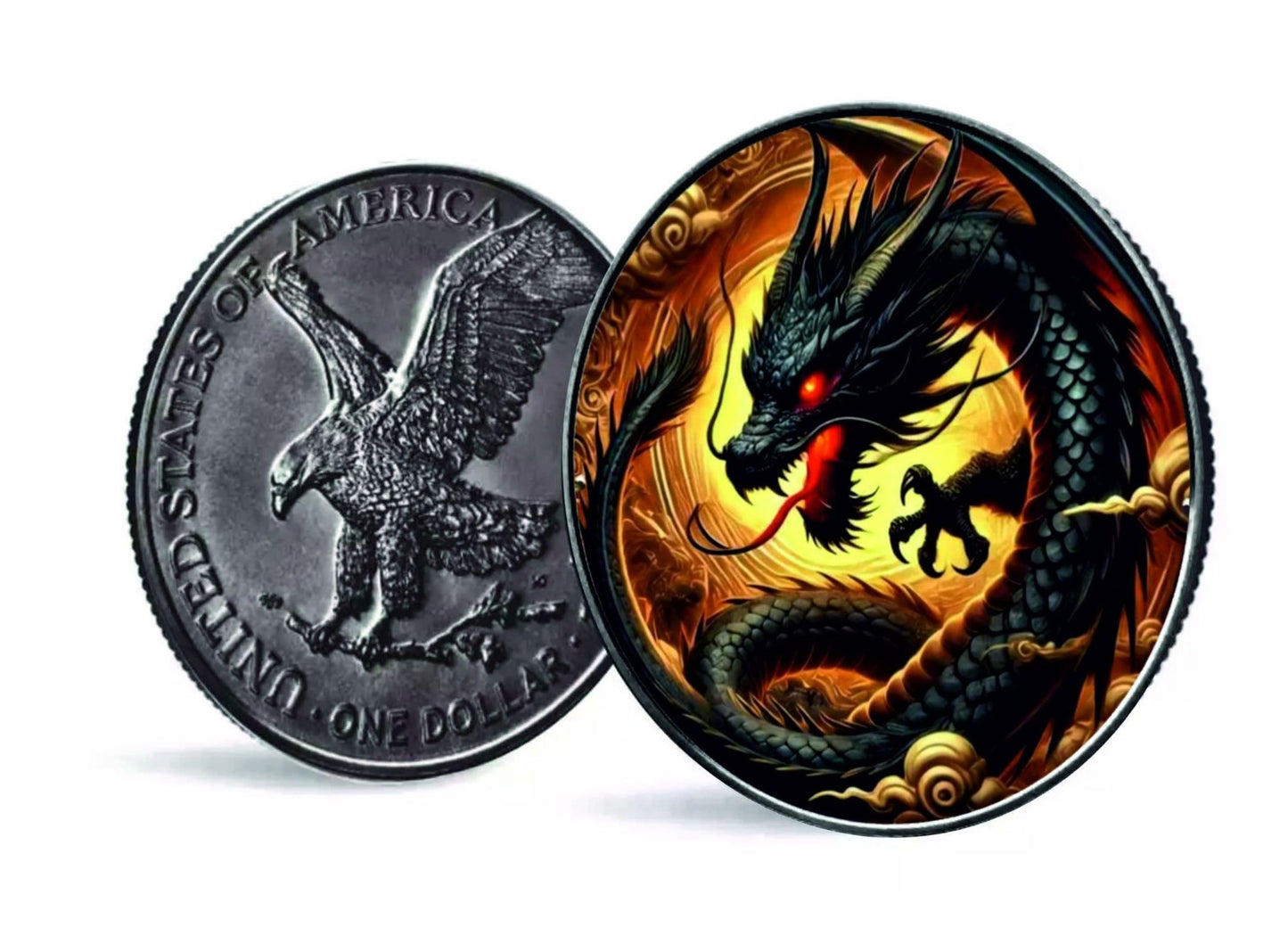 American Eagle Dragon Of Darkness Color 1oz Silber 2024*