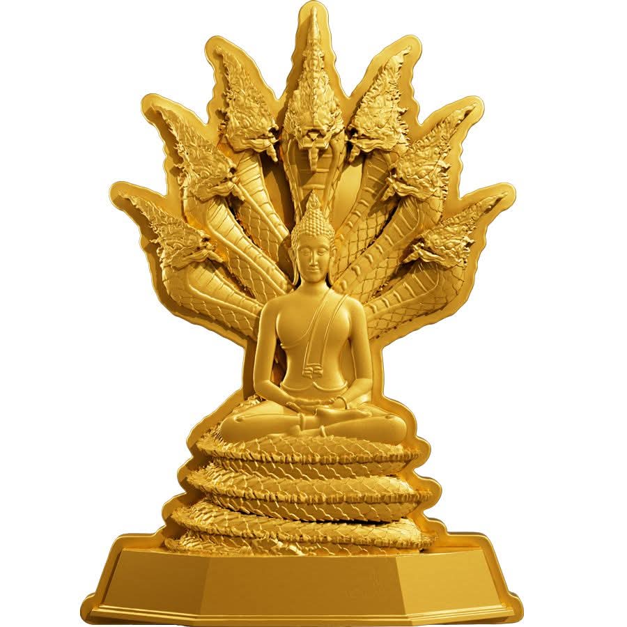 7 Days Buddha Collection, 1oz Silbermünze*** Gilded, Shaped, HR