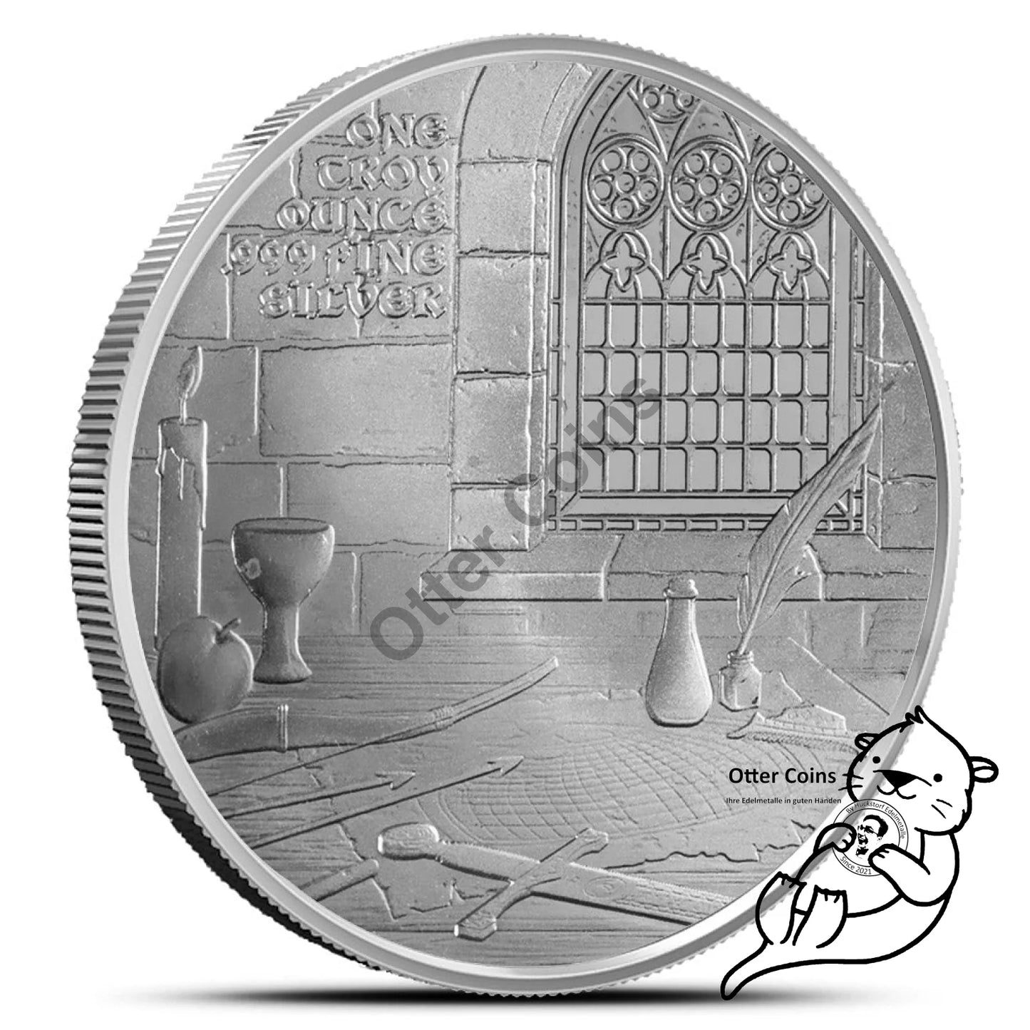 Silbermünze Silver Towne ``Medieval Legends Tristan and
