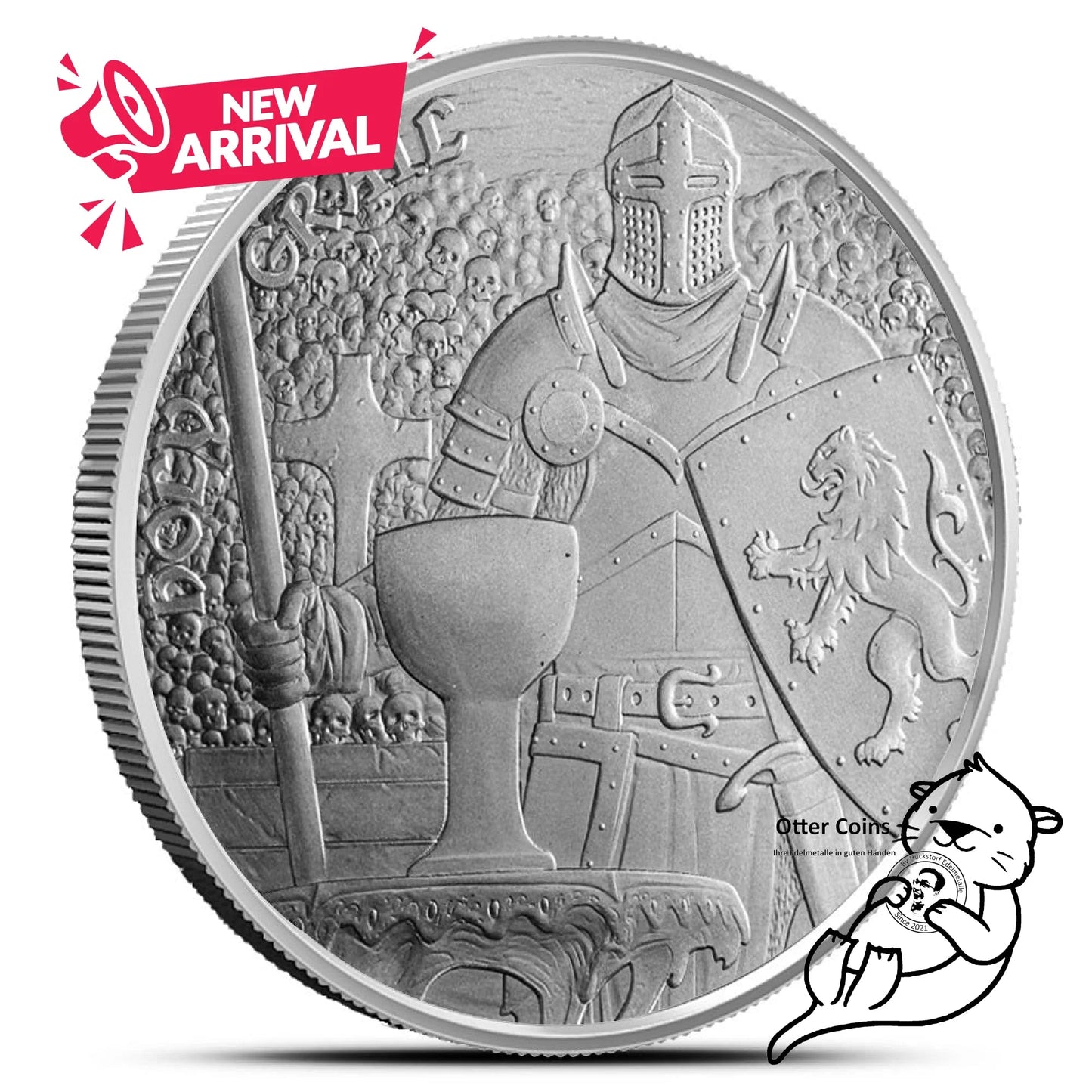 Silbermünze Silver Towne ``Medieval Legends Holy Grail´´
