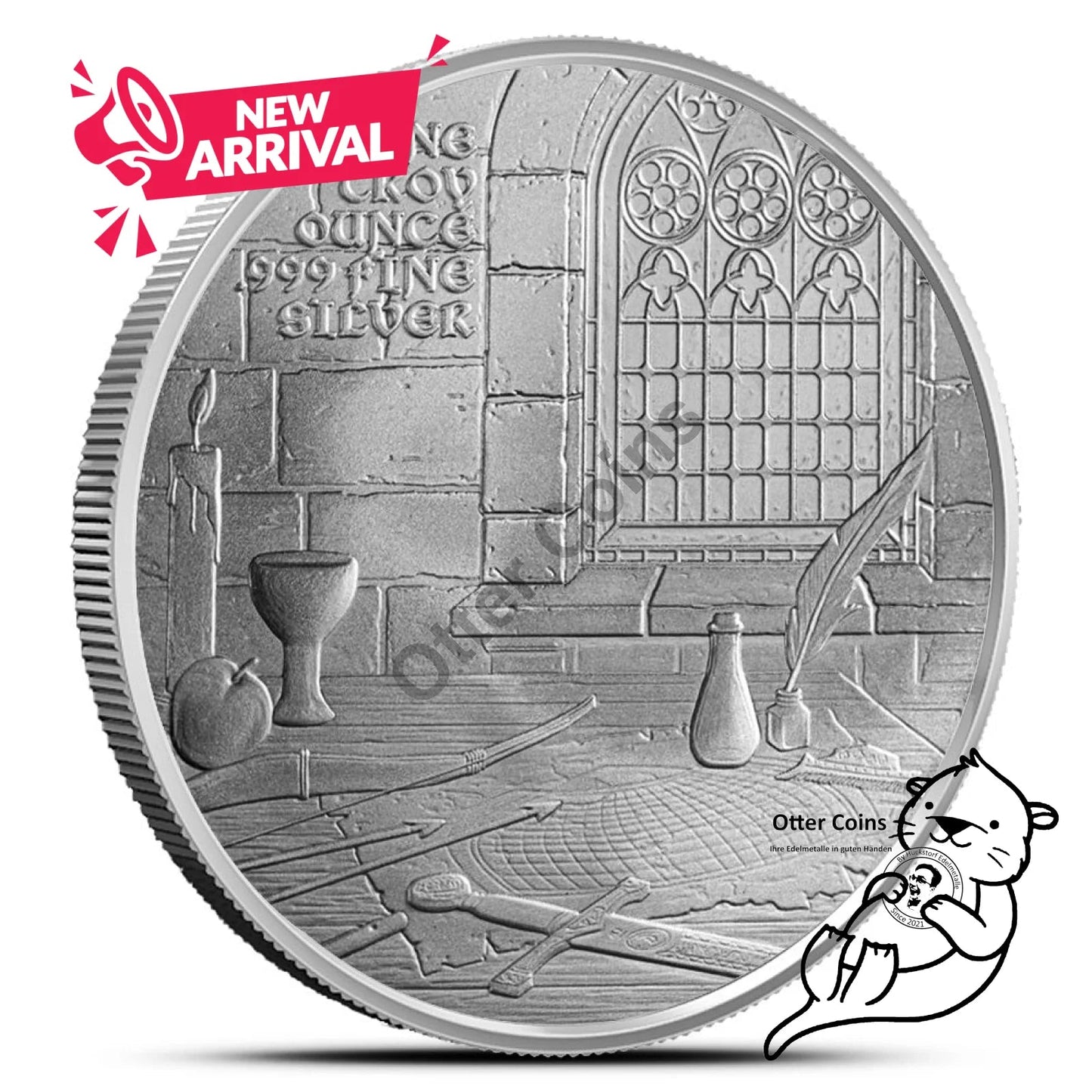 Silbermünze Silver Towne ``Medieval Legends Holy Grail´´