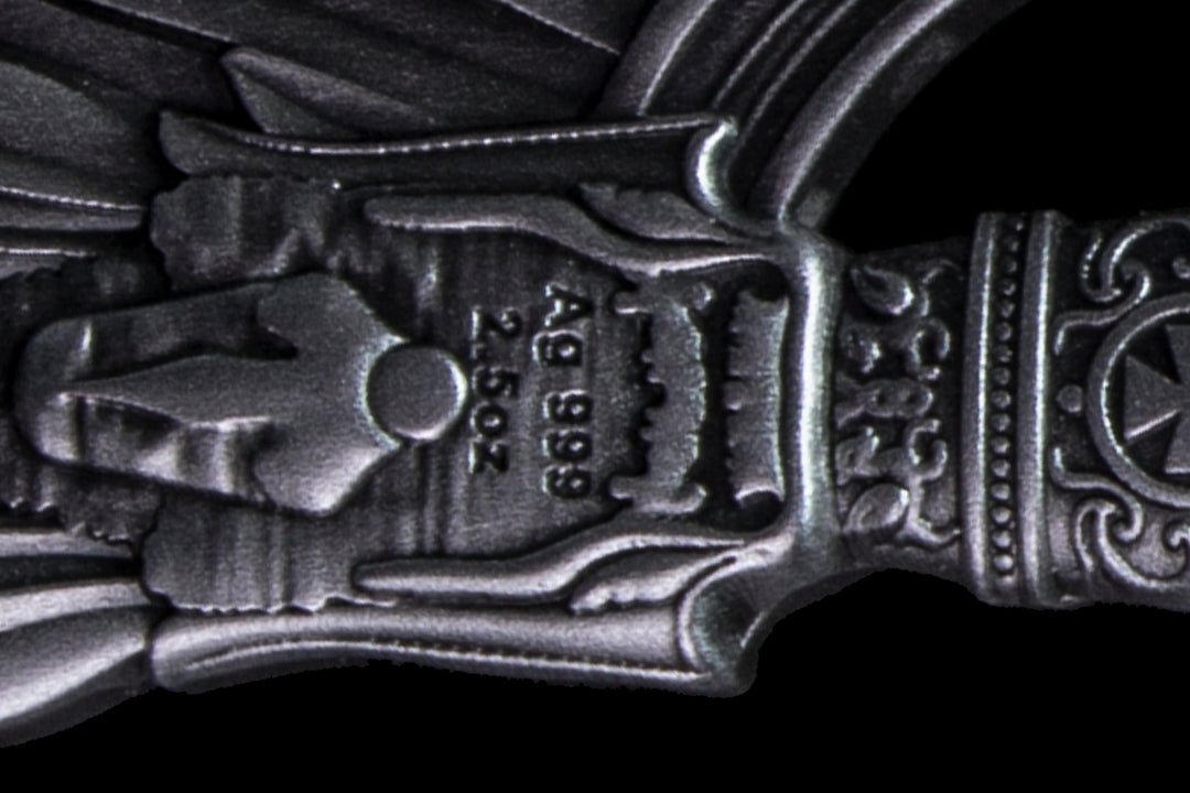 Sword of St. Gabriel, 2.5oz Silberbarren 3D, Shaped, Antik Finish*